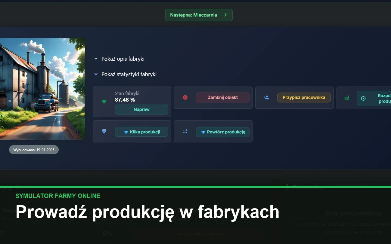 Prowadź produkcję w fabrykach