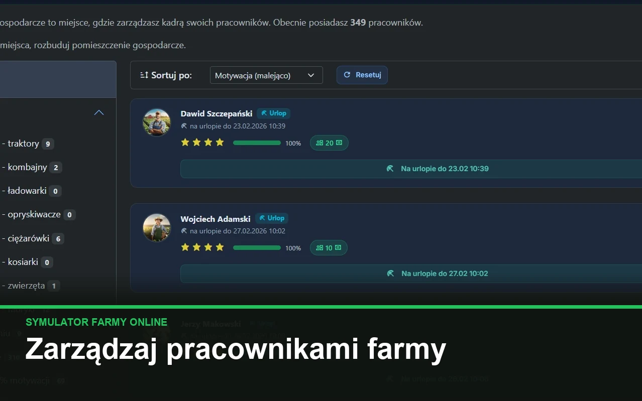 Zarządzaj pracownikami farmy