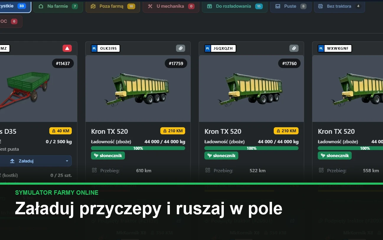 Załaduj przyczepy i ruszaj w pole